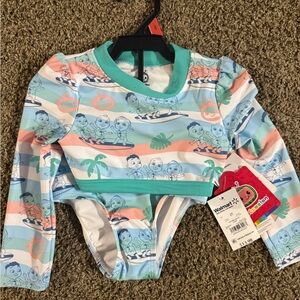 Nickelodeon Blue and Pink Rashguard Swim Set